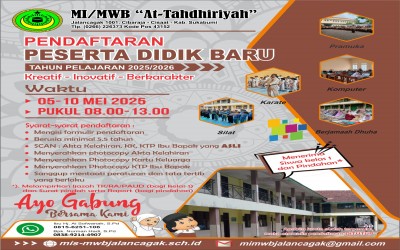 PPDB MI MWB TAHUN PELAJARAN 2025/2026